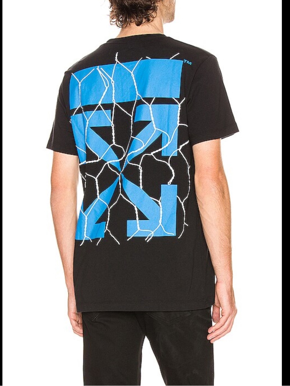 OFF-WHITE Fence Arrow Tee Black Blue Made in Italy Virgil Abloh Rare Size Small